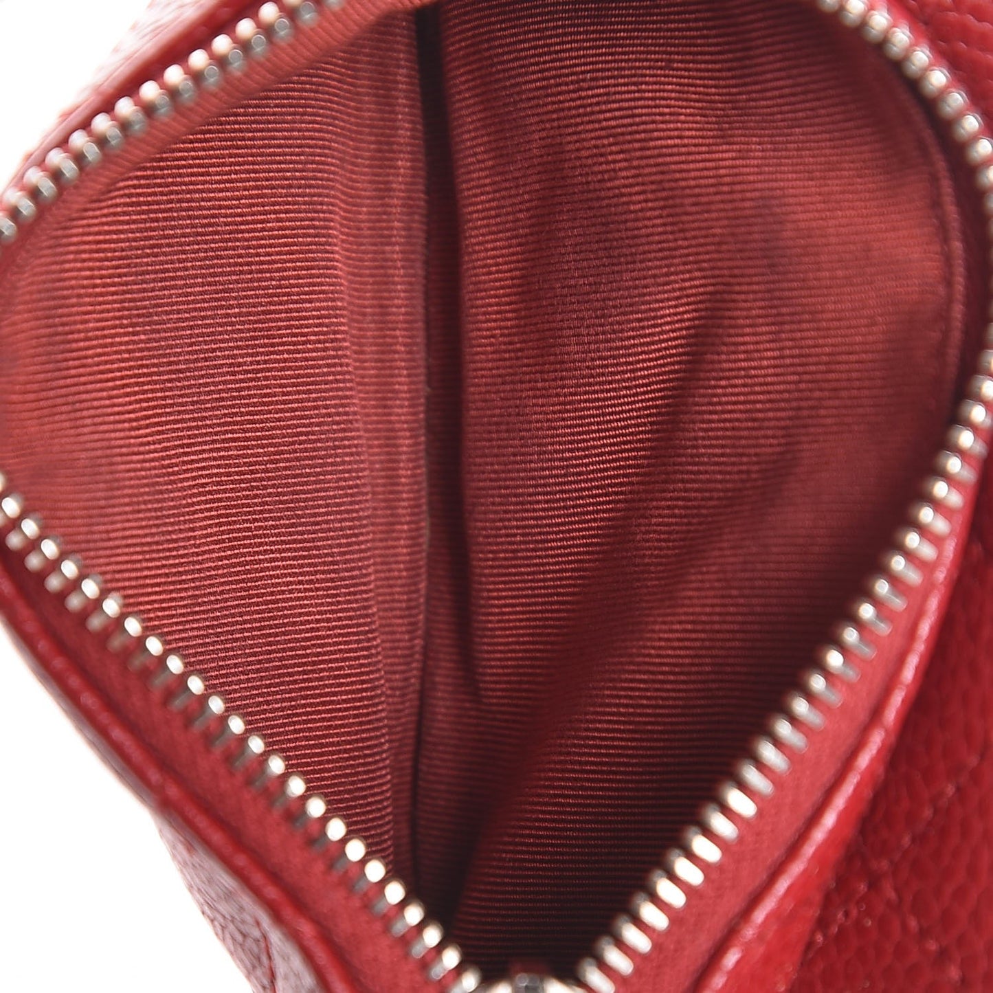 Caviar Quilted Coin Purse Dark Red