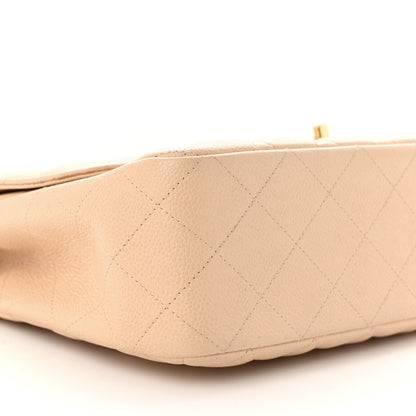 Chanel Caviar Quilted Jumbo Single Flap Beige 9 of 10