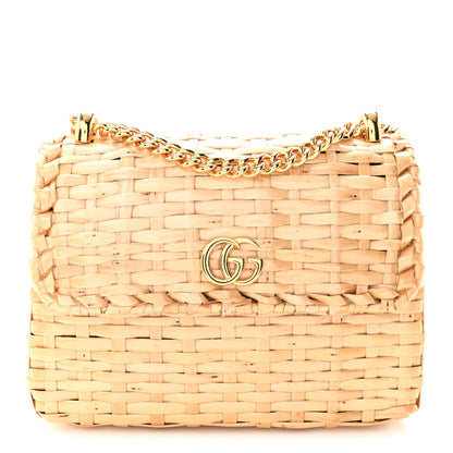 Gucci Glazed Wicker Mini Cestino Shoulder Bag Natural 1 of 10