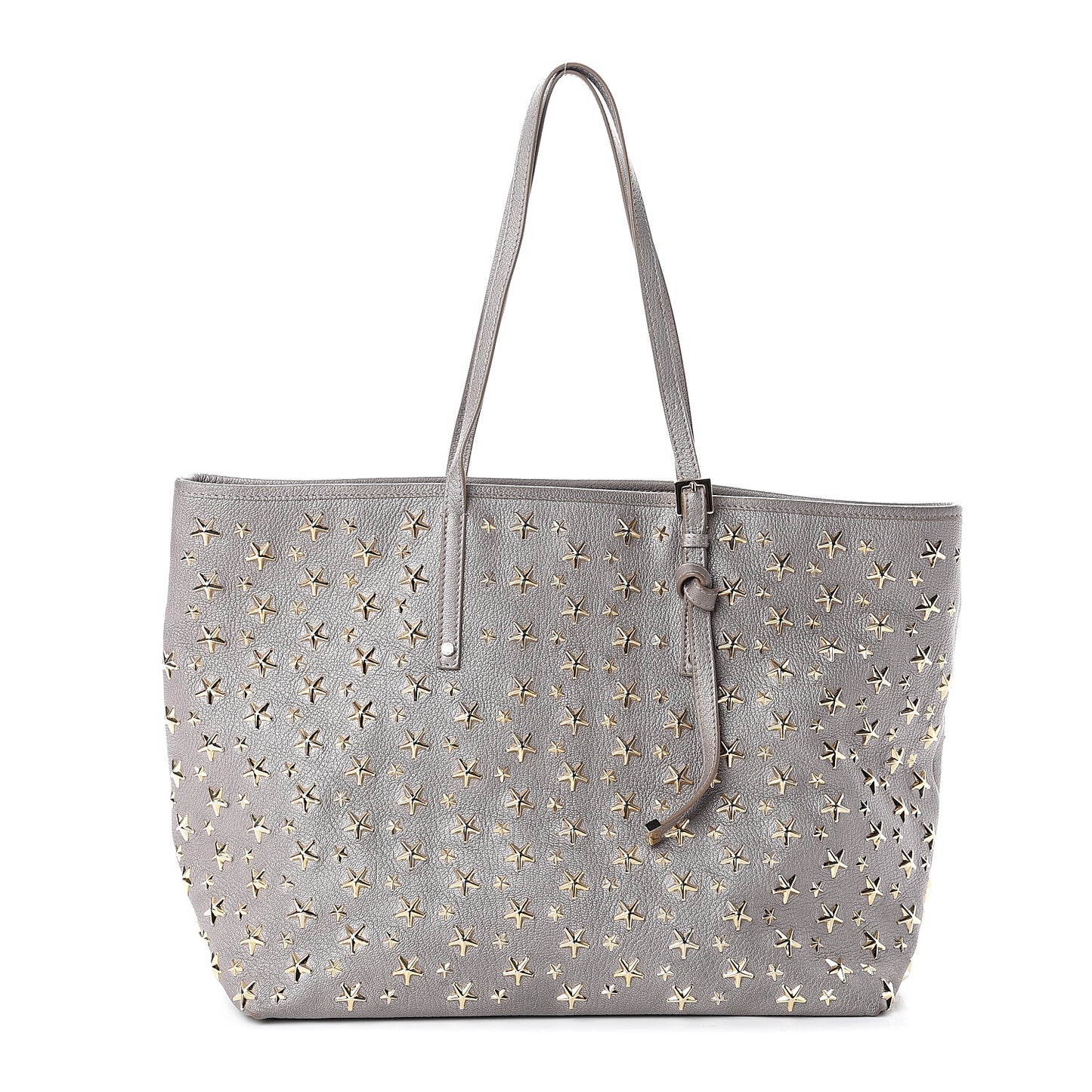 Metallic Calfskin Sasha Star Studded Tote Silver