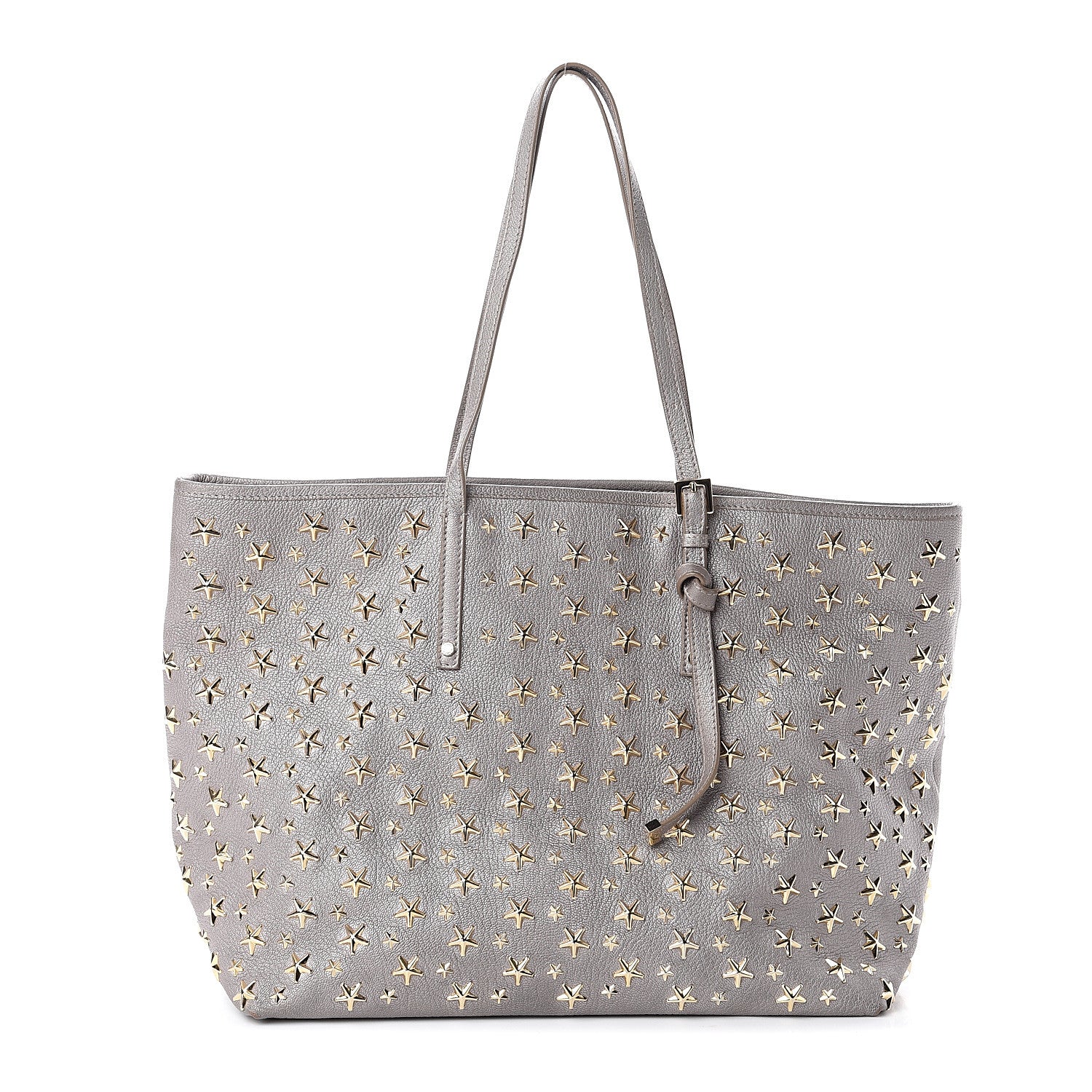 Jimmy Choo Metallic Calfskin Sasha Star Studded Tote Silver 1 of 8
