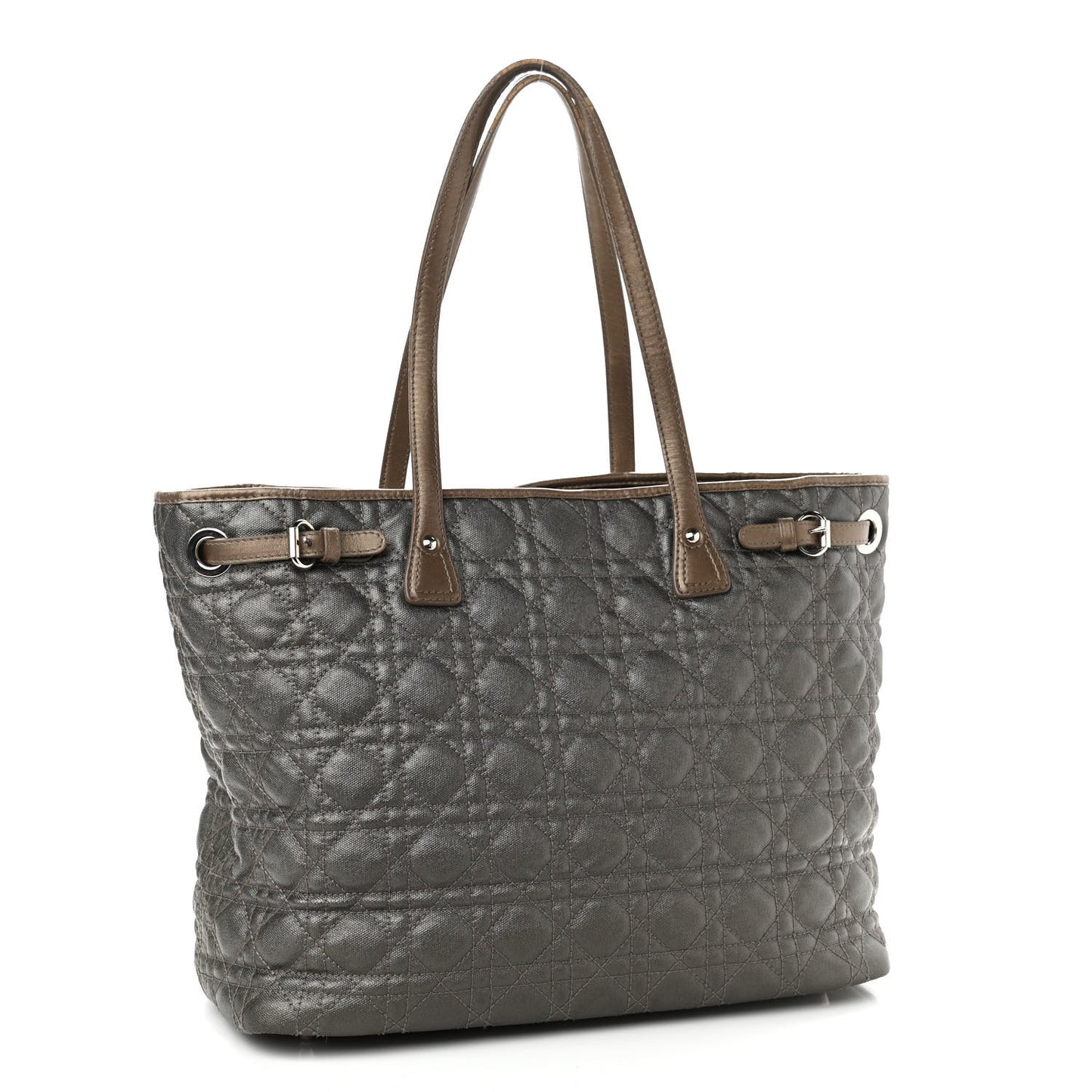 Coated Canvas Cannage Medium Panarea Tote Bronze