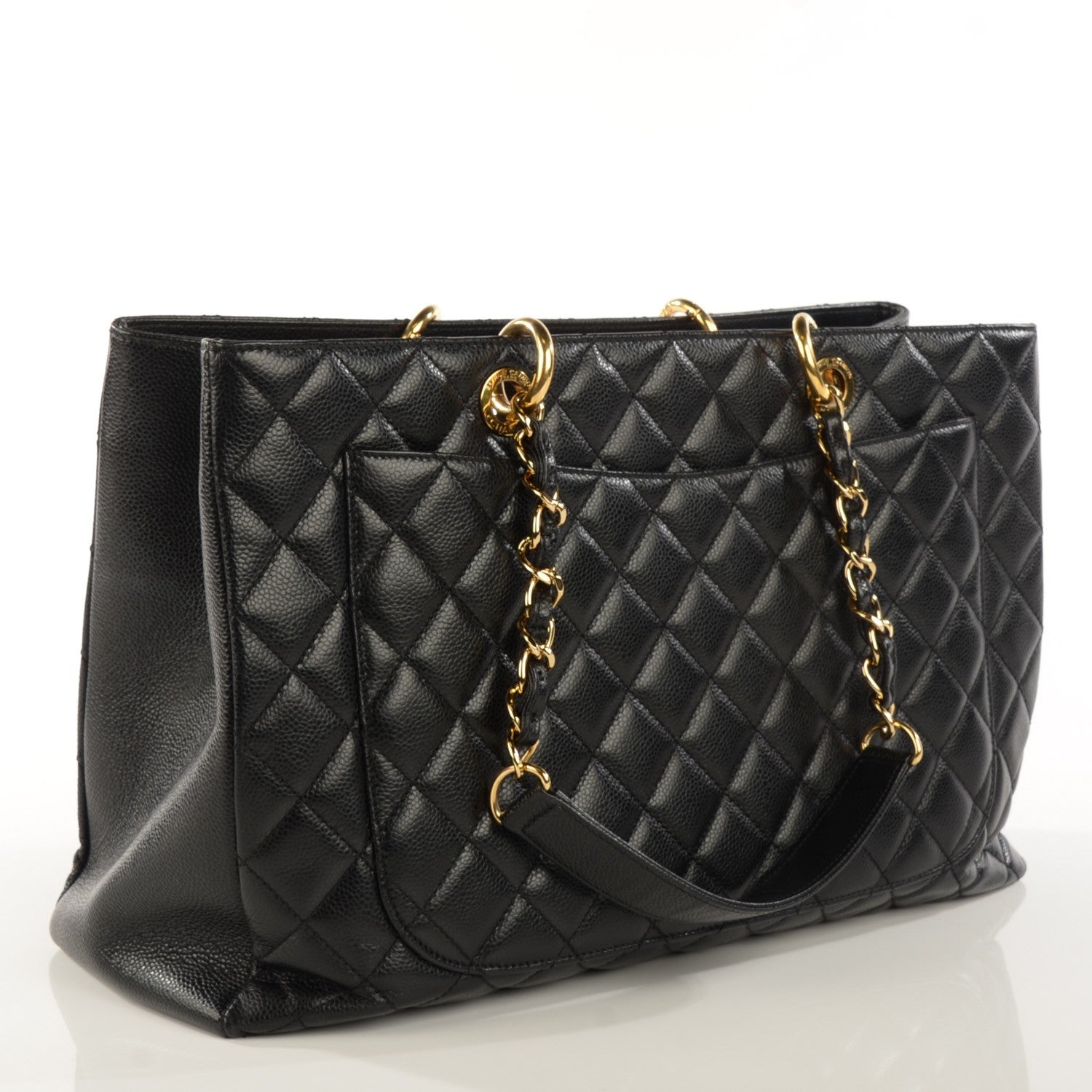 Chanel Caviar Quilted XL Grand Shopping Tote GST Black 3 of 8