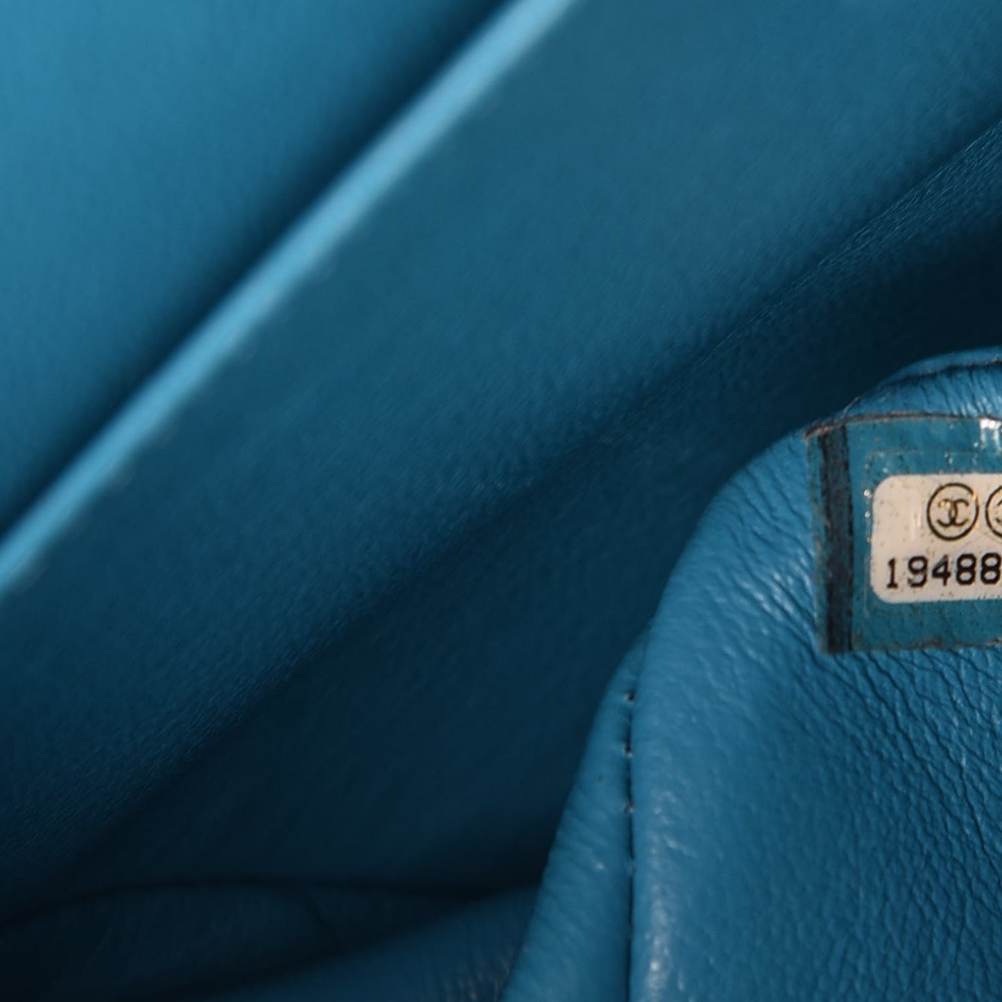 Patent Calfskin Quilted Jumbo Double Flap Turquoise