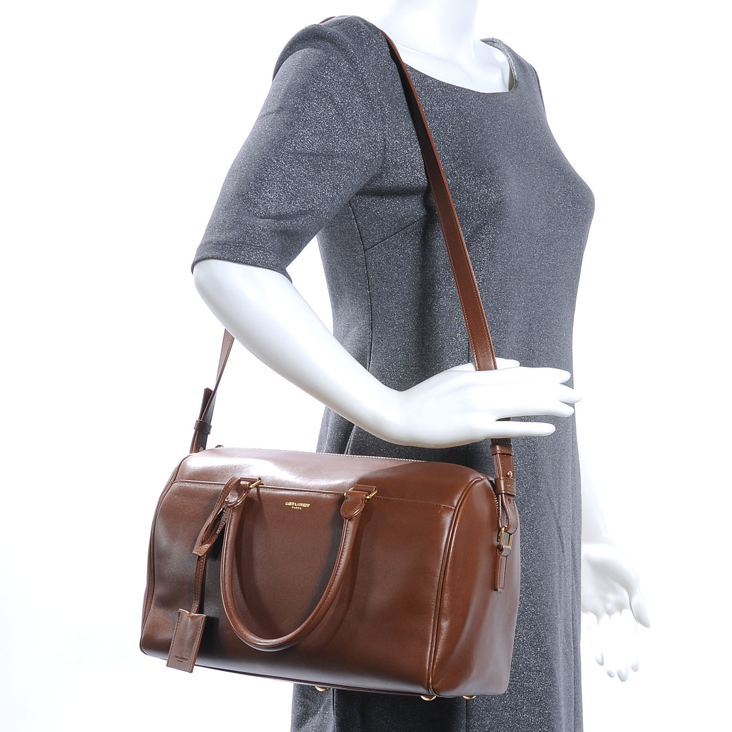 Saint Laurent Leather Classic Duffle 6 Bag Cognac 2 of 10