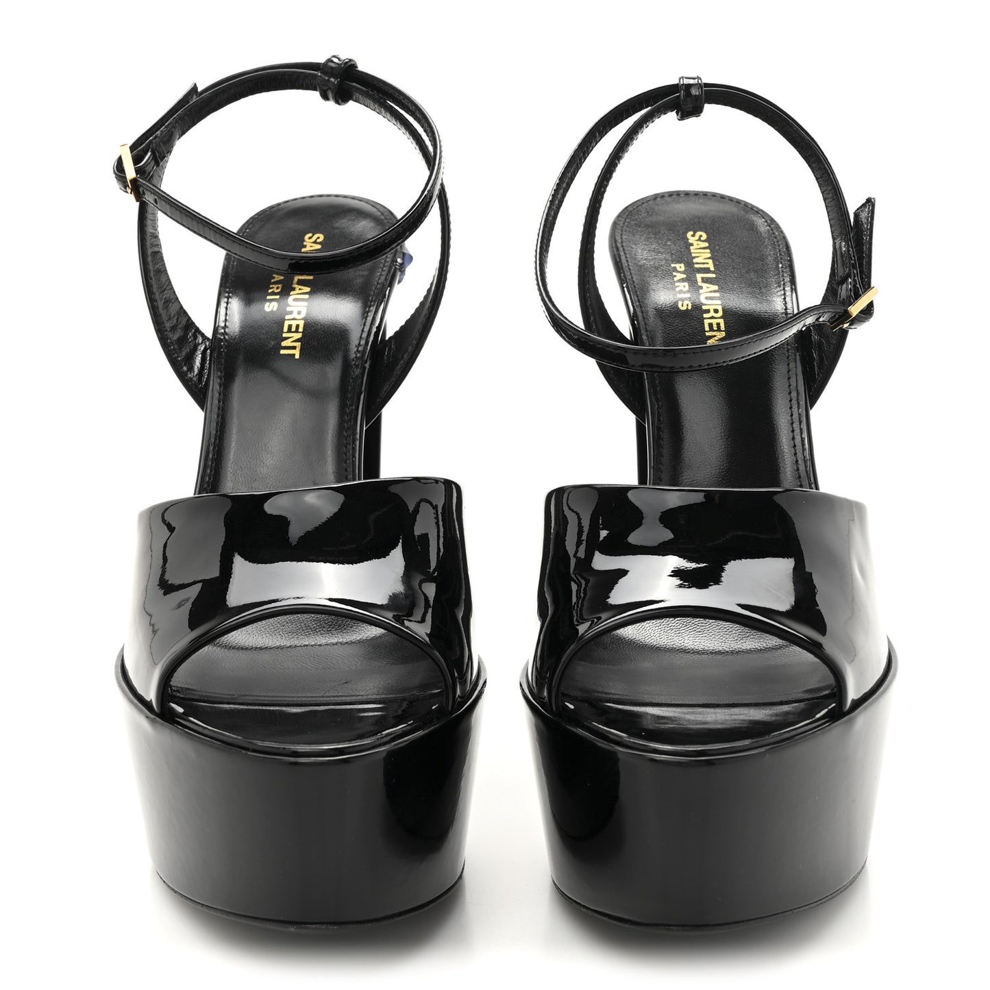 Patent Jodie 95 Platform Sandals 38.5 Black