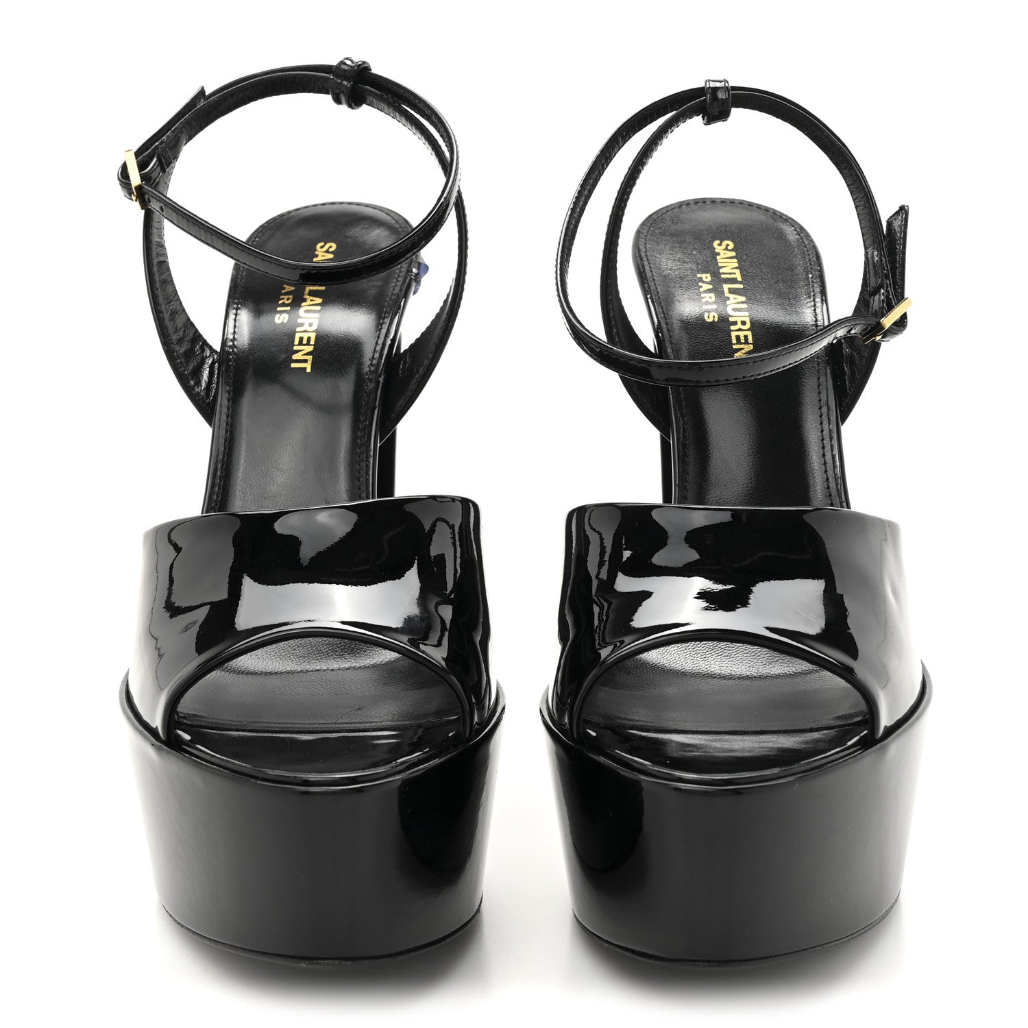 Saint Laurent Patent Jodie 95 Platform Sandals 38.5 Black 3 of 10
