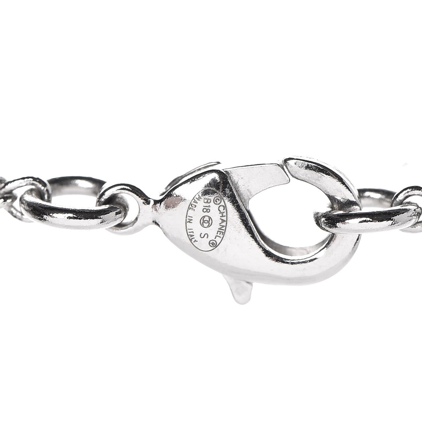 Crystal CC Ball Pendant Necklace Silver
