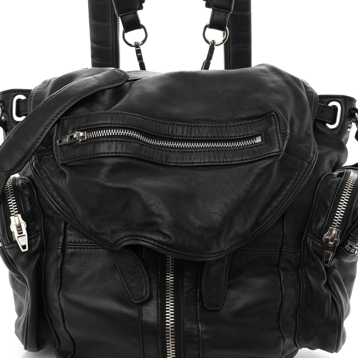 Lambskin Marti Backpack Bag Washed Black Rhodium Hardware