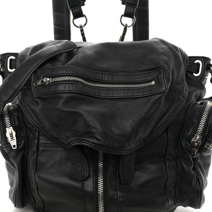 Alexander Wang Lambskin Marti Backpack Bag Washed Black Rhodium Hardware 7 of 9