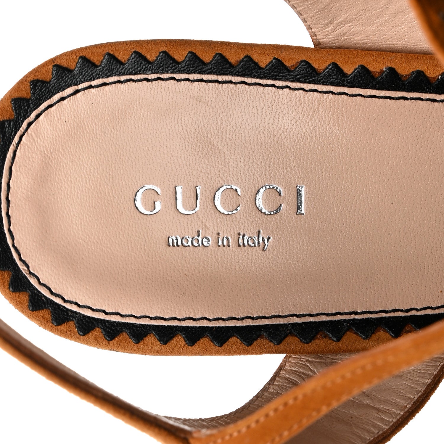 Gucci Malaga Kid Suede Snakeskin Interlocking G Studs 155mm Platform Sandals 40.5 Beige Cognac 6 of 8