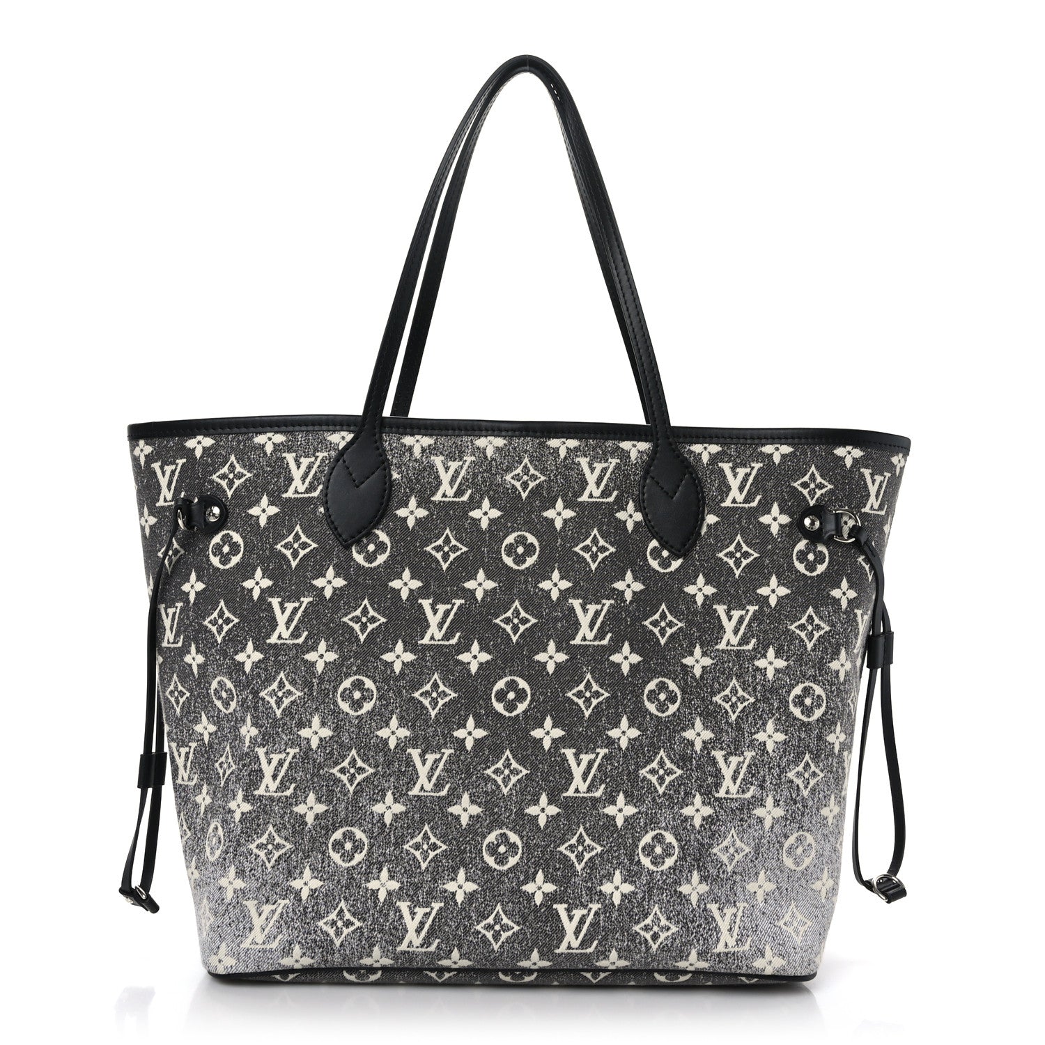 Louis Vuitton Denim Monogram Jacquard Neverfull MM Grey 3 of 9