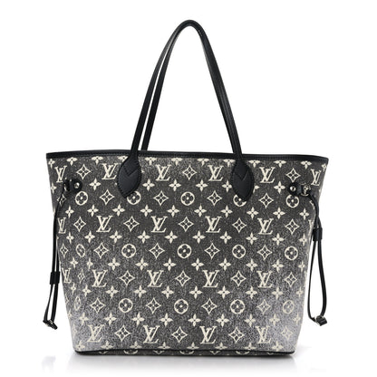 Louis Vuitton Denim Monogram Jacquard Neverfull MM Grey 3 of 9