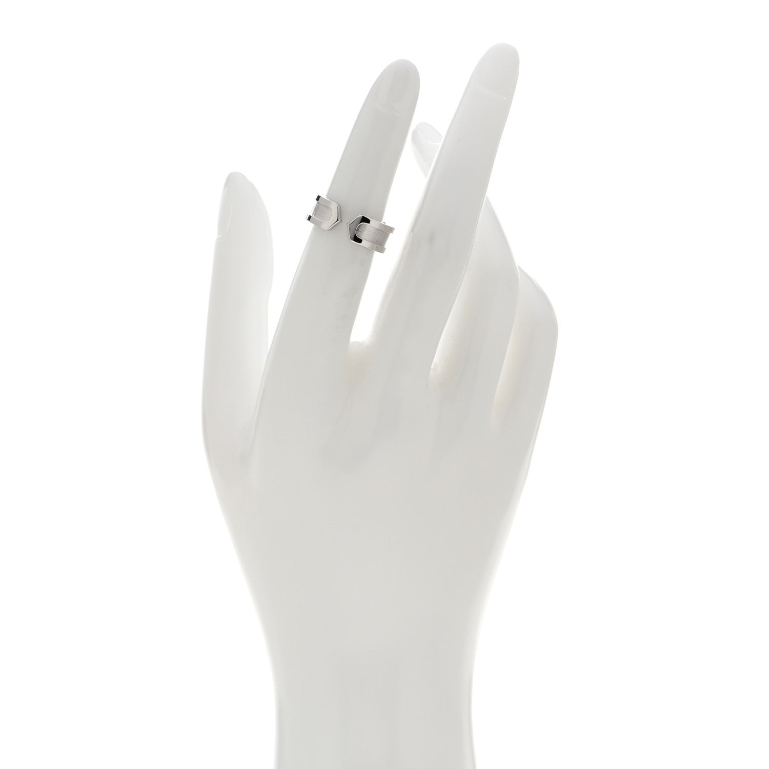 Cartier 18K White Gold 6.5mm C De Cartier Ring 49 5 2 of 4