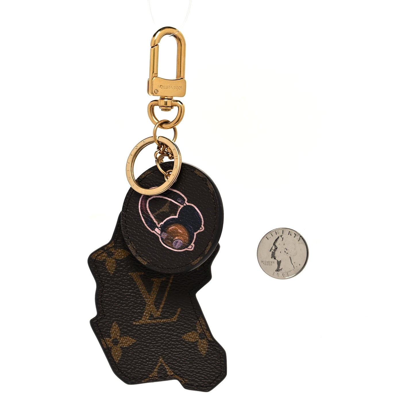 Calfskin Monogram World Tour Bag Charm Key Holder