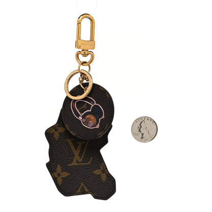 Louis Vuitton Calfskin Monogram World Tour Bag Charm Key Holder 2 of 3
