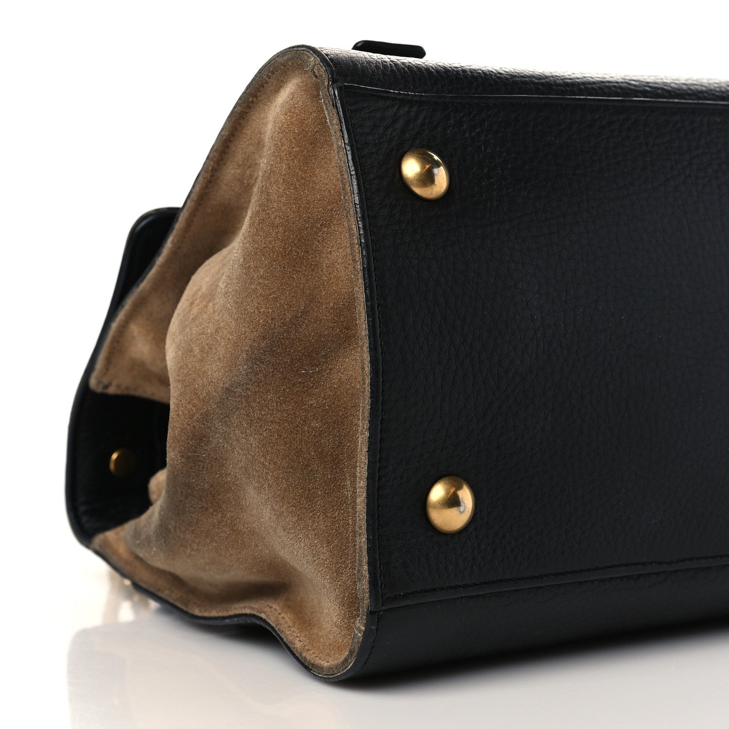 Saint Laurent Calfskin Suede Small Muse Two Black Beige 9 of 10