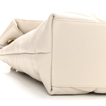 Saint Laurent Lambskin Quilted Medium Loulou Puffer Monogram Chain Satchel Crema Soft 7 of 7