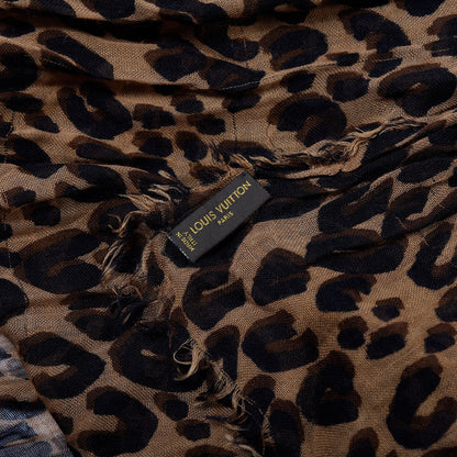 Louis Vuitton Cashmere Silk Leopard Etole Stole Marron 3 of 5