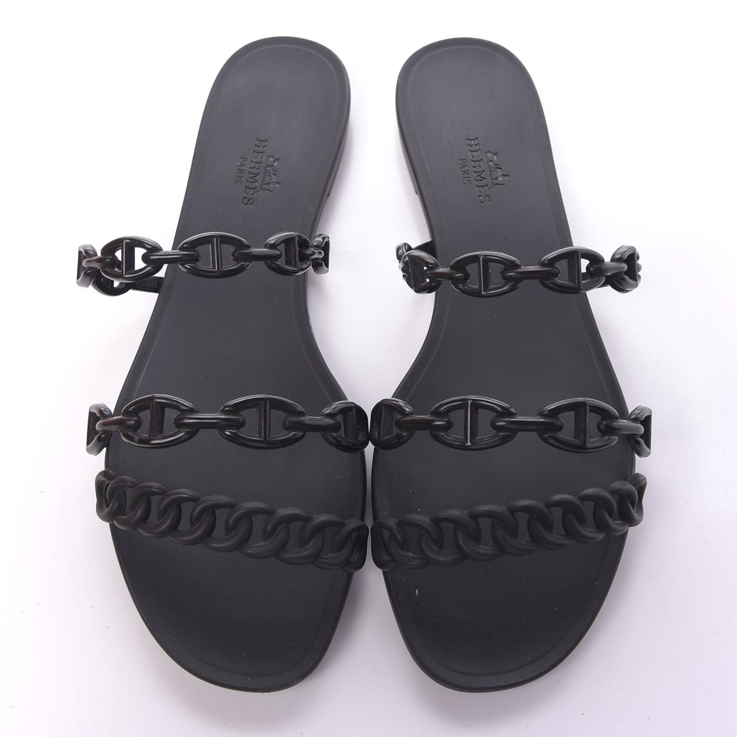 Rubber Chaine d'Ancre Rivage Sandals 38 Black
