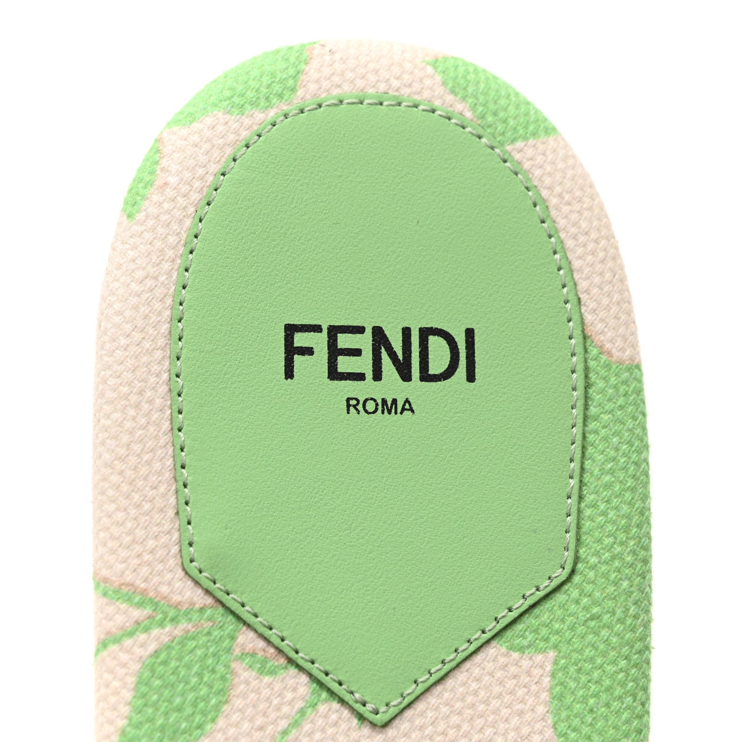 Fendi Canvas Rose Logo Embroidered Flat Slide Sandals 41 Bouquet Black 15 of 18