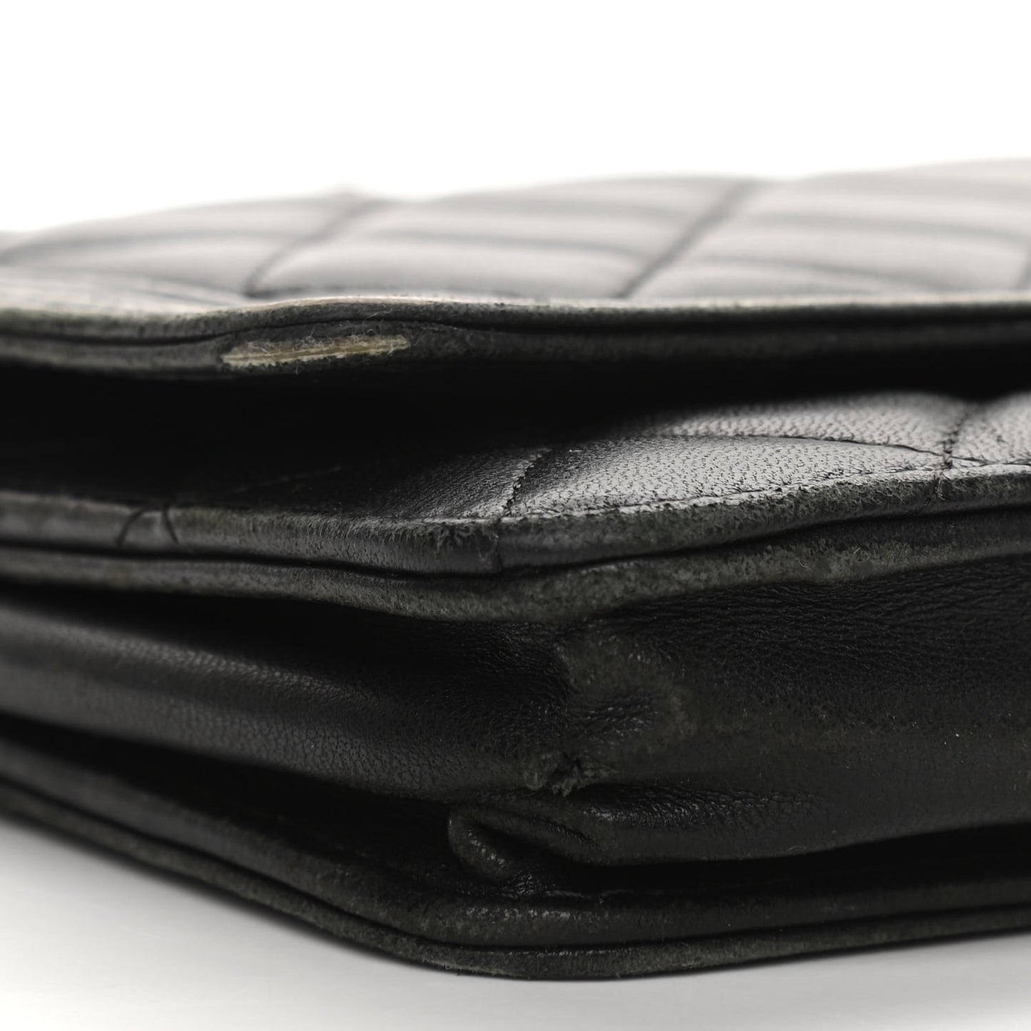 Calfskin Quilted Boy Wallet On Chain WOC Black