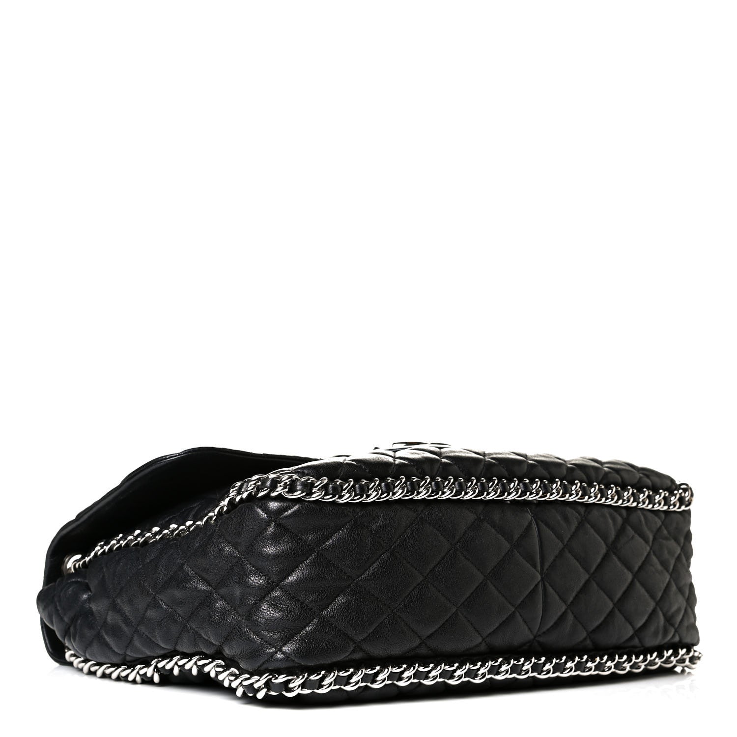 Chanel Washed Lambskin Quilted Maxi Chain Around Flap Black 3 of 9