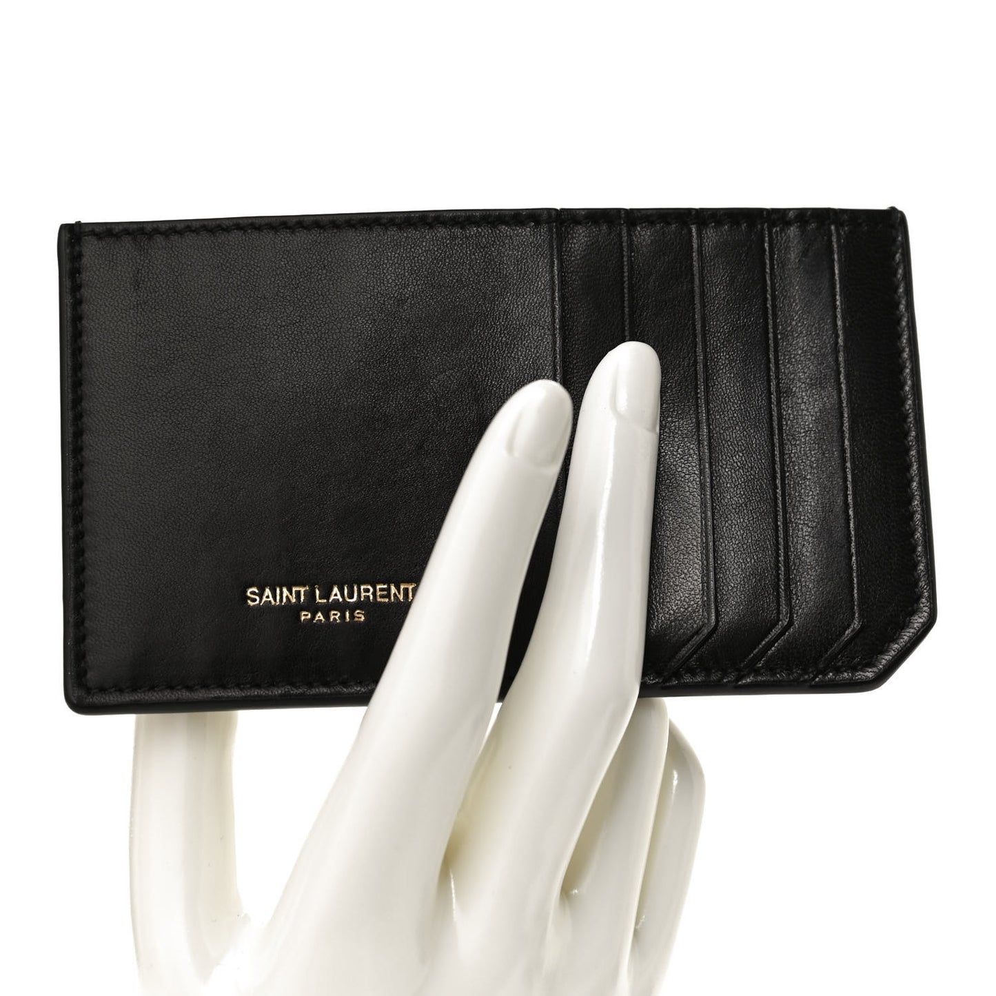 Calfskin 5 Fragments Card Holder Black