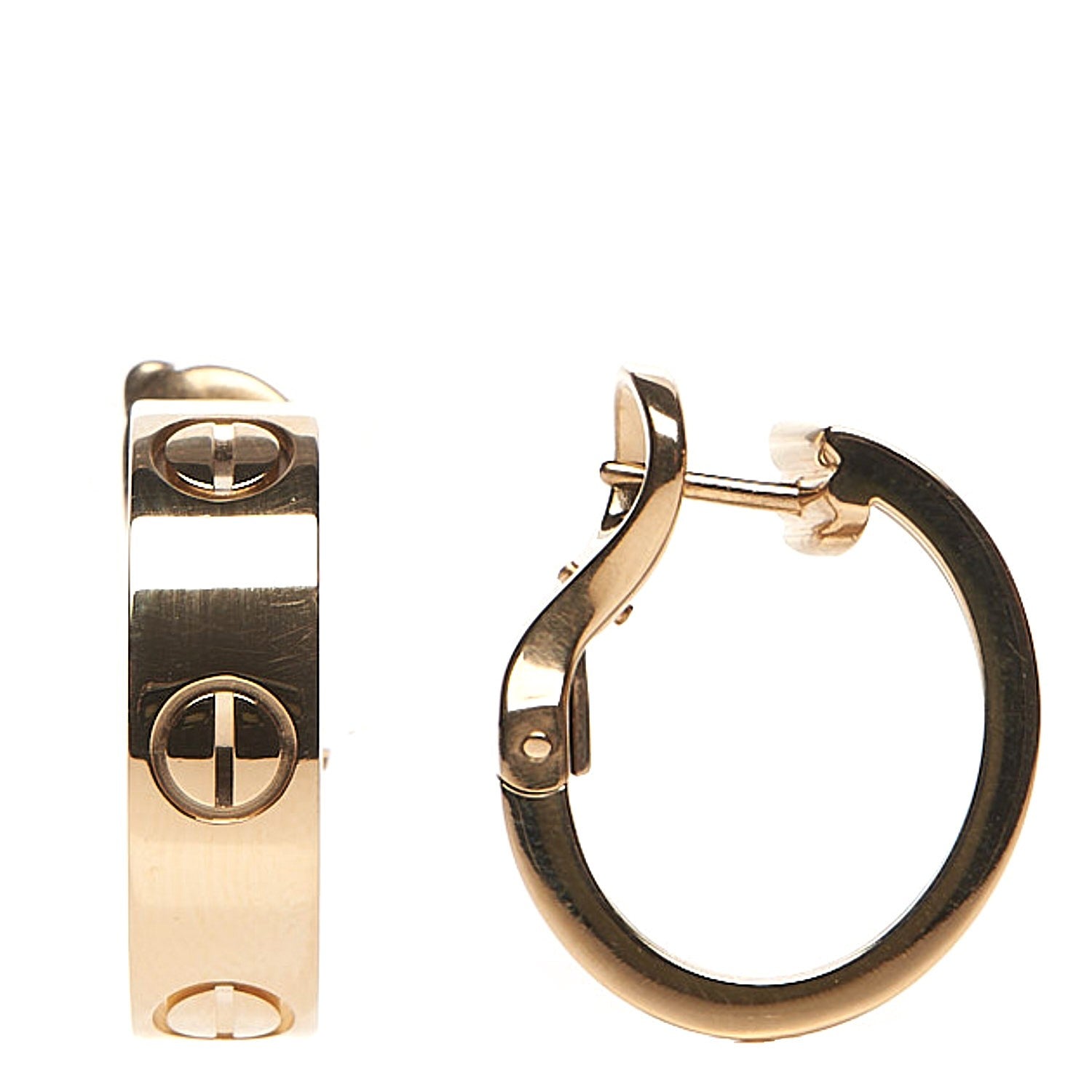 Cartier 18K Yellow Gold 5.5mm LOVE French Clip Hoop Earrings 1 of 8