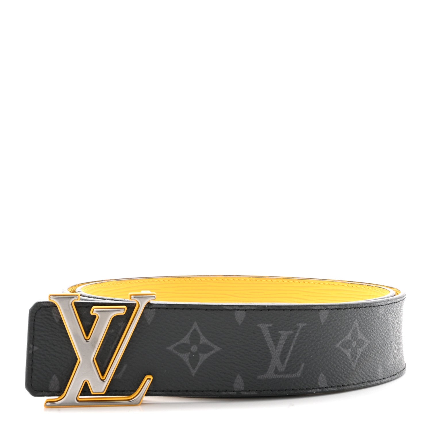Louis Vuitton Monogram Eclipse Epi 40mm LV Initiales Reversible 100 40 Belt Yellow 1 of 5