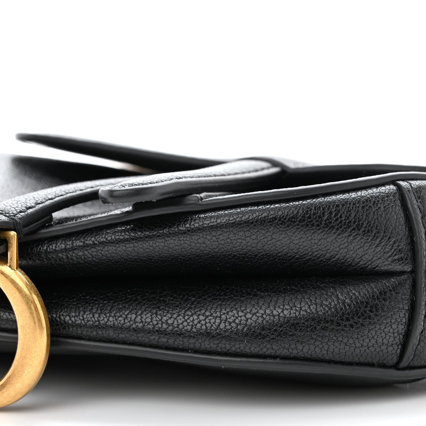 Goatskin Micro Saddle Bag Black