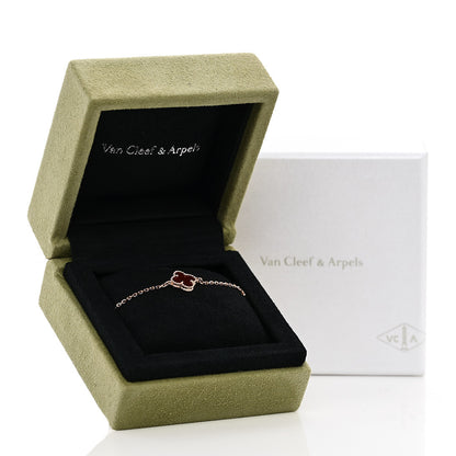 Van Cleef & Arpels 18K Rose Gold Carnelian Sweet Alhambra Bracelet 5 of 5