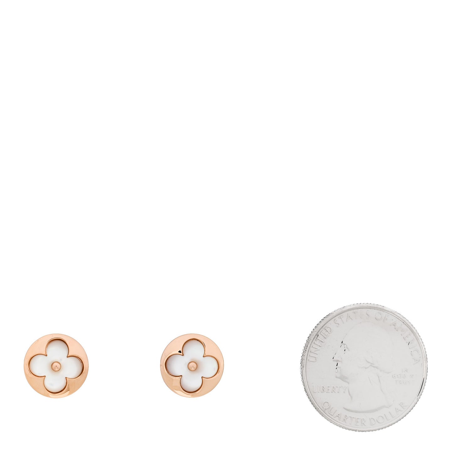 18K Pink Gold Mother of Pearl Color Blossom Sun Stud Earrings