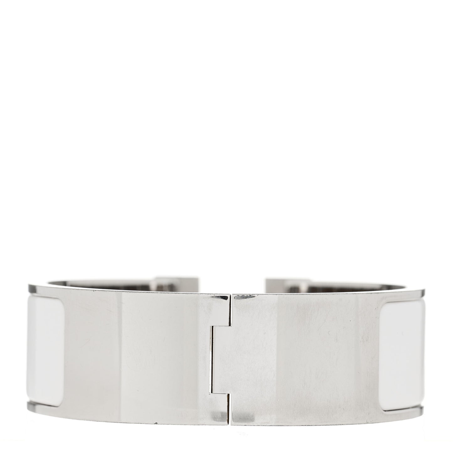 Enamel Wide Clic Clac H Bracelet GM White