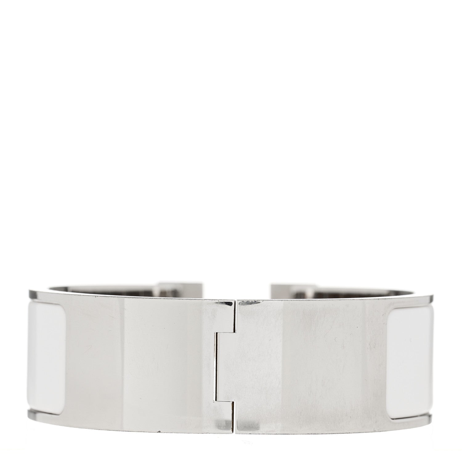 Hermes Enamel Wide Clic Clac H Bracelet GM White 2 of 3