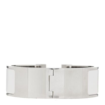 Hermes Enamel Wide Clic Clac H Bracelet GM White 2 of 3