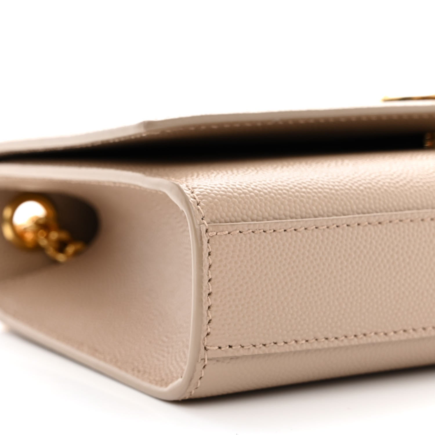 Saint Laurent Grain De Poudre Small Monogram Kate Satchel Dark Beige 9 of 10