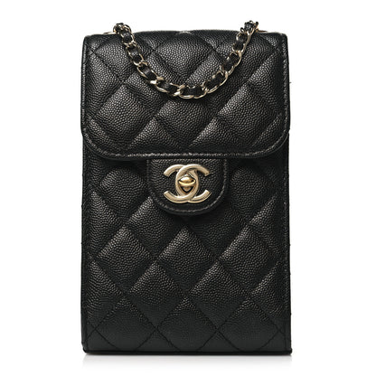 Chanel Caviar Quilted Classic Phone Holder Black 1 of 11