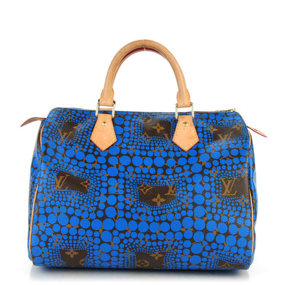 Louis Vuitton Monogram Kusama Town Speedy 30 Blue 1 of 8