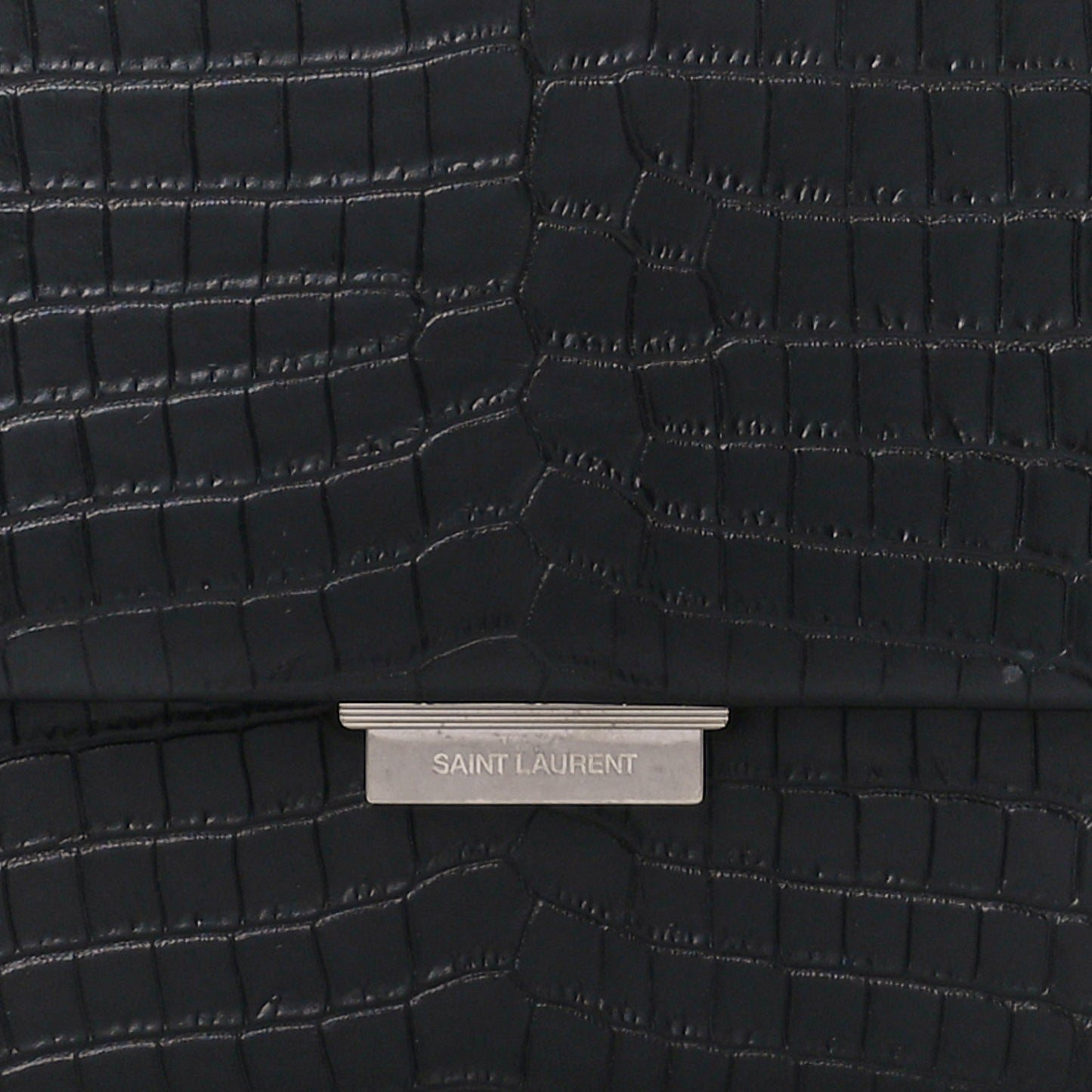 Calfskin Crocodile Embossed Medium Babylone Black