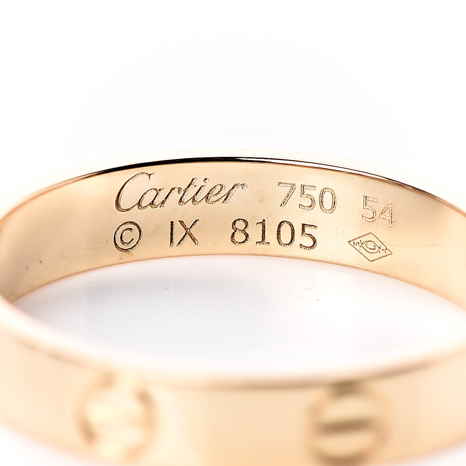 Cartier 18K Yellow Gold 3.5mm LOVE Wedding Band Ring 54 6.75 4 of 5