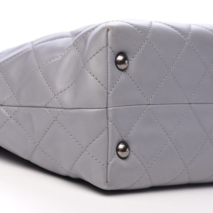 Chanel Calfskin Quilted Large Shopping In Chains Tote Light Grey 8 of 15
