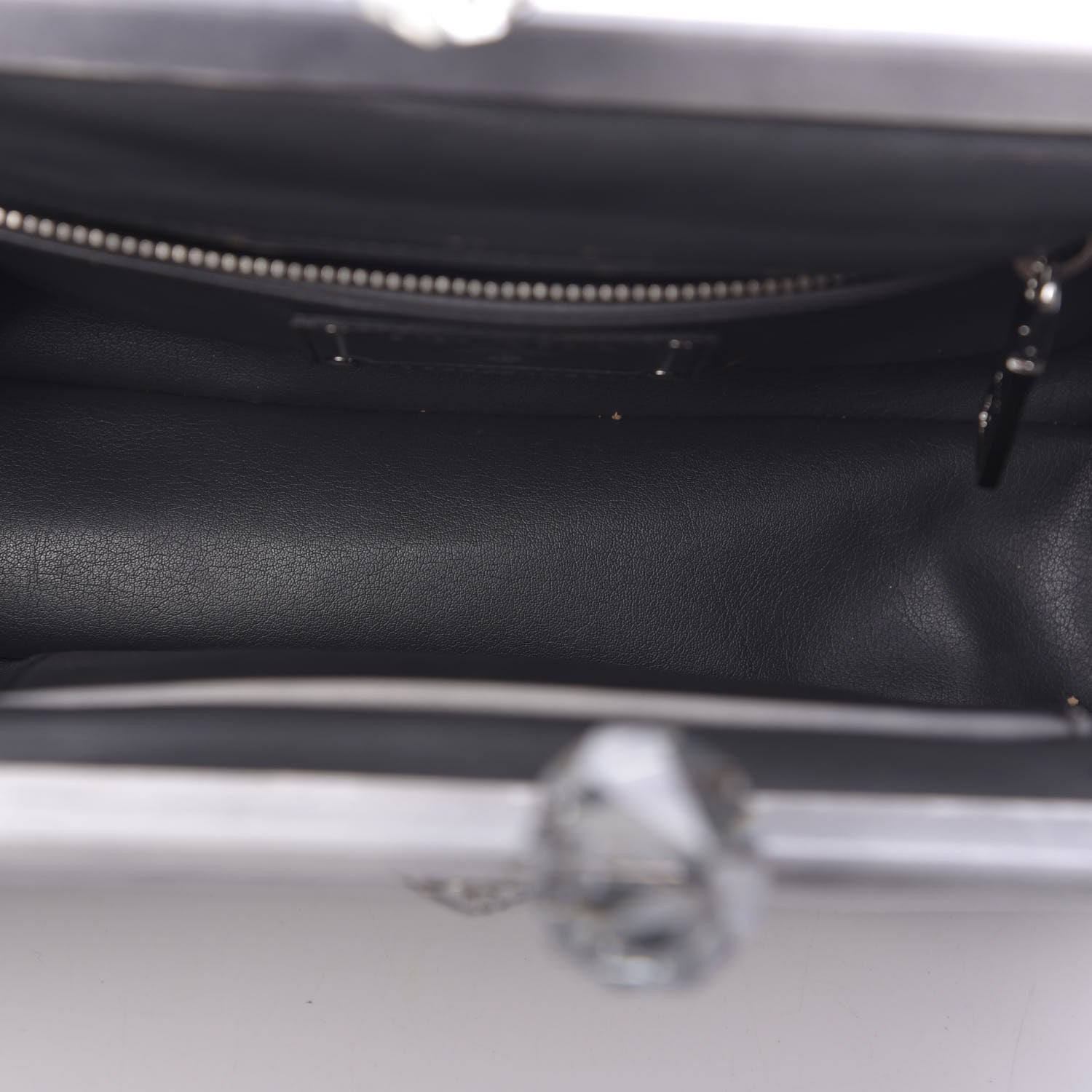 Prada Spazzolato Kisslock Clutch Grigio 5 of 13