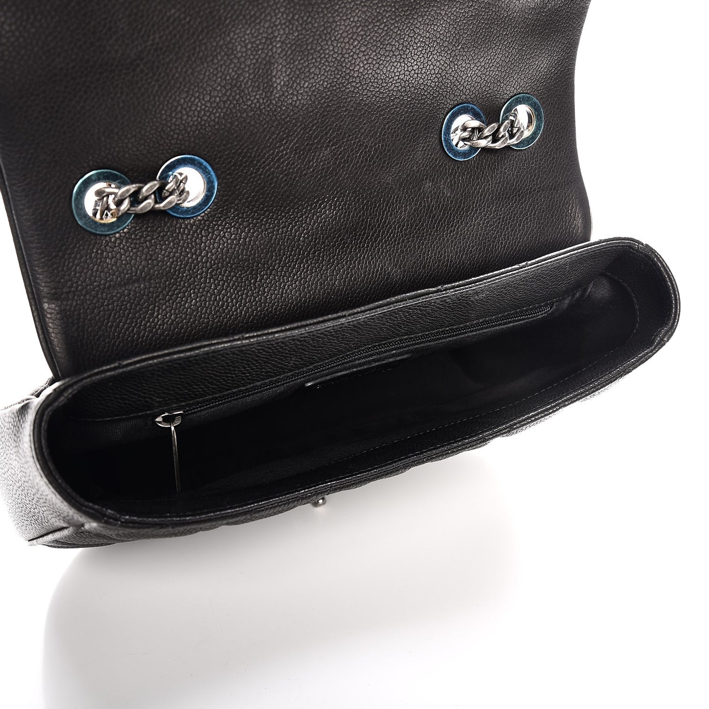 Caviar Quilted Casual Pocket Messenger Flap Black