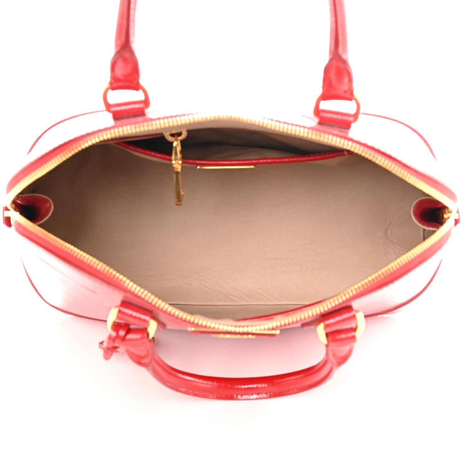 Prada Saffiano Vernice Medium Promenade Tote Rosso 4 of 9