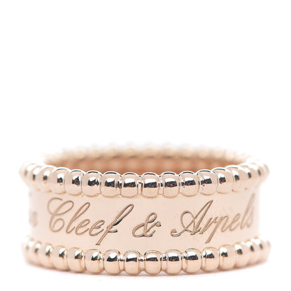 Van Cleef & Arpels 18K Rose Gold Perlee Signature Ring 50 5.25 1 of 5