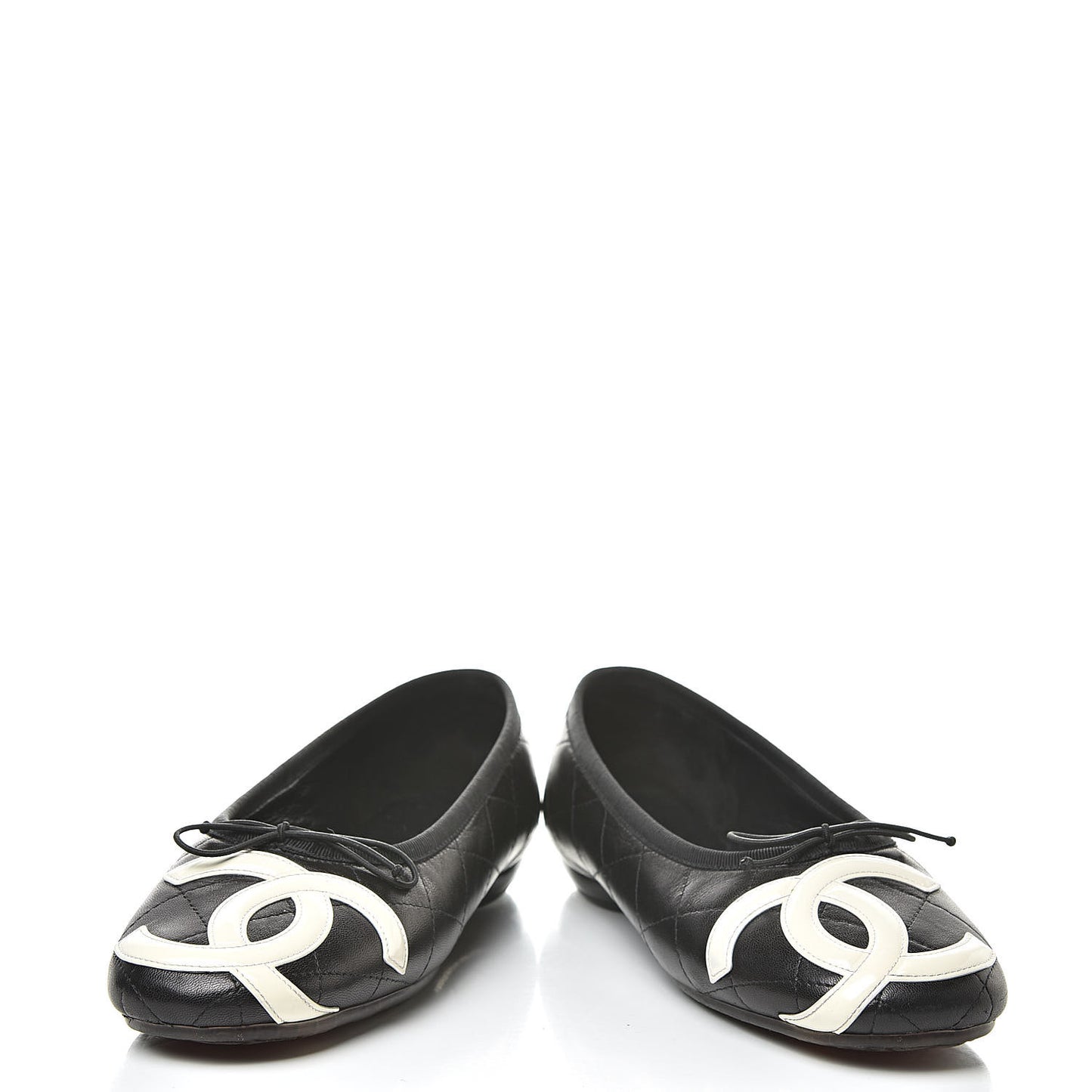 Lambskin Cambon Quilted Ballerina Flats 37 Black