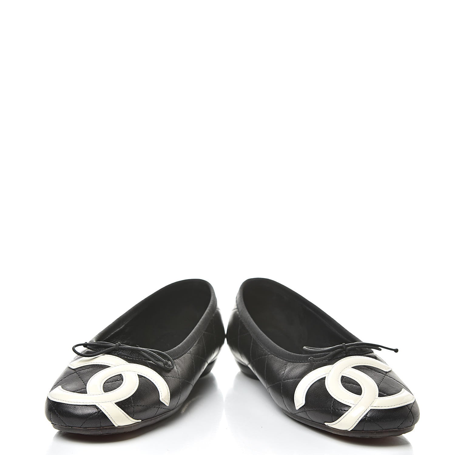 Chanel Lambskin Cambon Quilted Ballerina Flats 37 Black 6 of 12