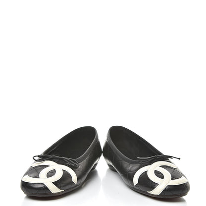 Chanel Lambskin Cambon Quilted Ballerina Flats 37 Black 6 of 12