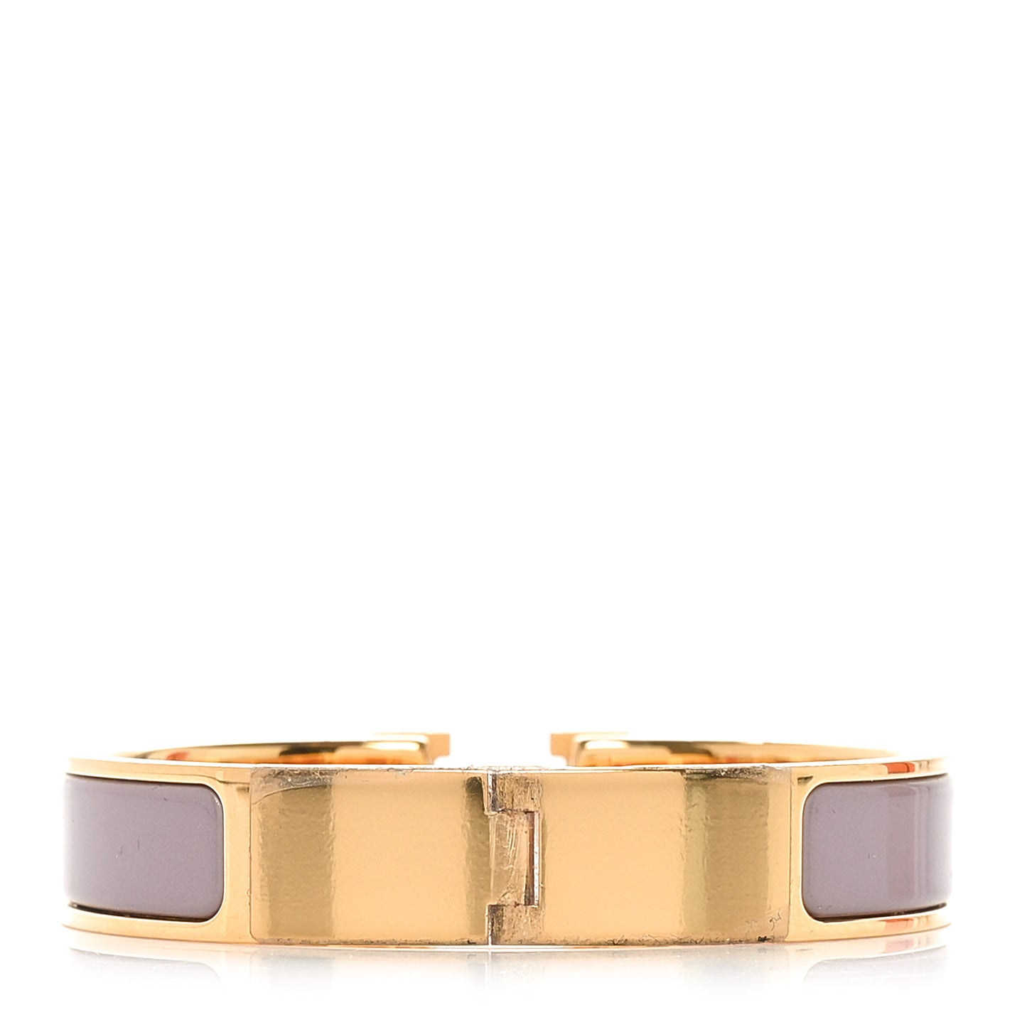 Enamel Narrow Clic Clac H Bracelet PM Marron Glace